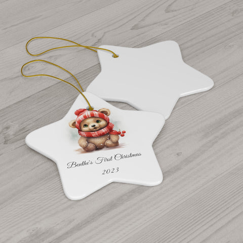 Image of Personalized Baby's 1st Christmas Ornament, Baby's First Christmas Decoration, New Baby Christmas Gift, Baby bear Decoration