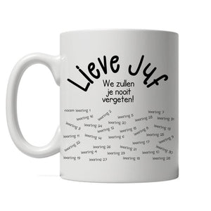 Lieve Juf we zullen je nooit vergeten