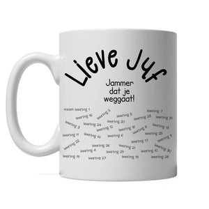 Lieve juf jammer dat je weggaat